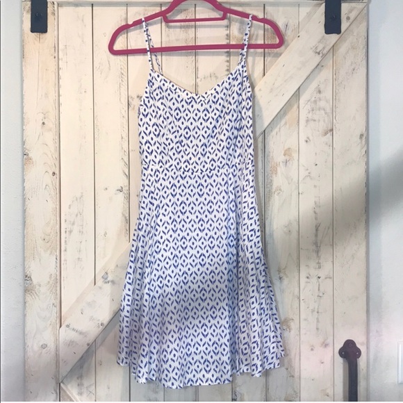 Old Navy Dresses & Skirts - Blue White Ikat Pattern Print Swing Dress